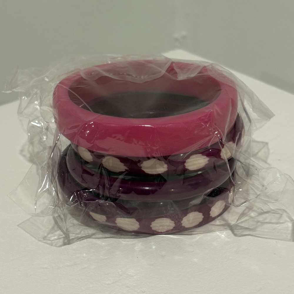 Set of 5 Eco-Friendly Resin Bangles – Pink & Purple Tones – Fair Trade from Indi - Picture 9 of 9